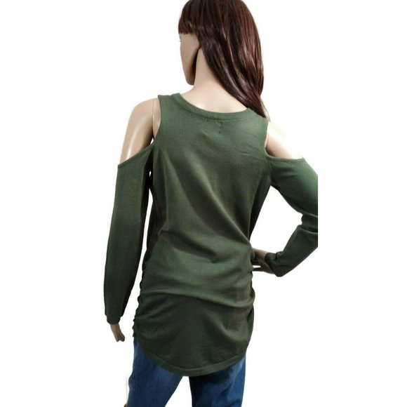 Hippie Rose Elegant Moss XL Cold Shoulder Gathered - Picture 4 of 7